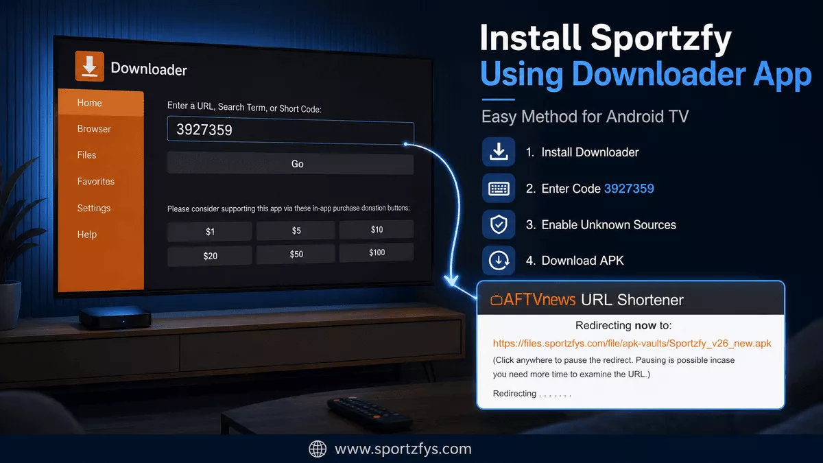 sportzfy aftv downloader