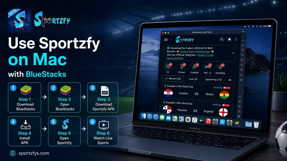 Sportzfy on Mac with BlueStacks